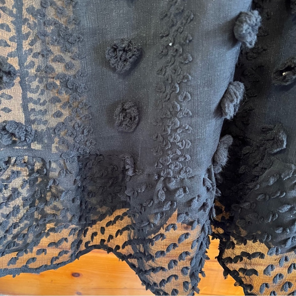 Lodo Kervology Long Sheer Ballon Sleeves Black Round Neck Embellished Dress 4XL - Picture 4 of 5